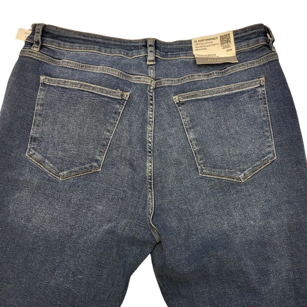DL1961 Women's Skinny Ripped Jeans Mid Rise Stretch Denim Size 20W NWT - Picture 4 of 16